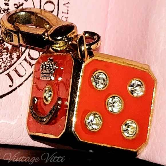 Juicy Couture Jewelry - Juicy Couture Red Orange Dice Charm RARE